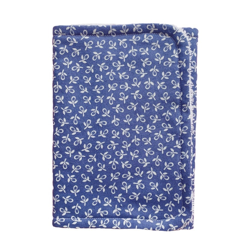 Handmade Burp Cloth - Dark Blue Floral