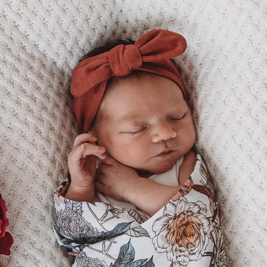 Deep Rust Topknot Headband | Snuggle Hunny Kids