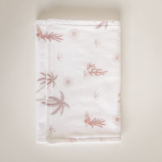 Little Bambino Bear - Handmade Baby Burp Cloth - Desert Palm