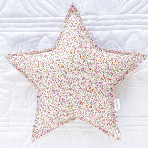 Little Bambino Bear - Ditsy Floral Star Cushion