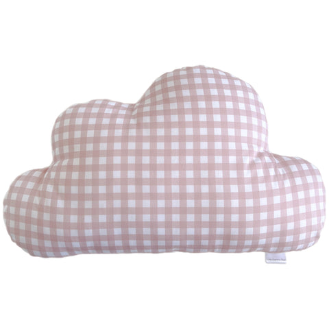 Dusty Pink Gingham Cloud Cushion - Little Bambino Bear