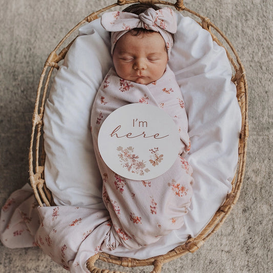 Snuggle Hunny Kids - Jersey Wrap and Topknot Set - Esther