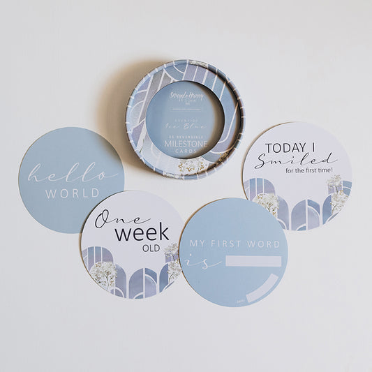 Eventide and Ice Blue Milestone Cards | Snuggle Hunny Kids