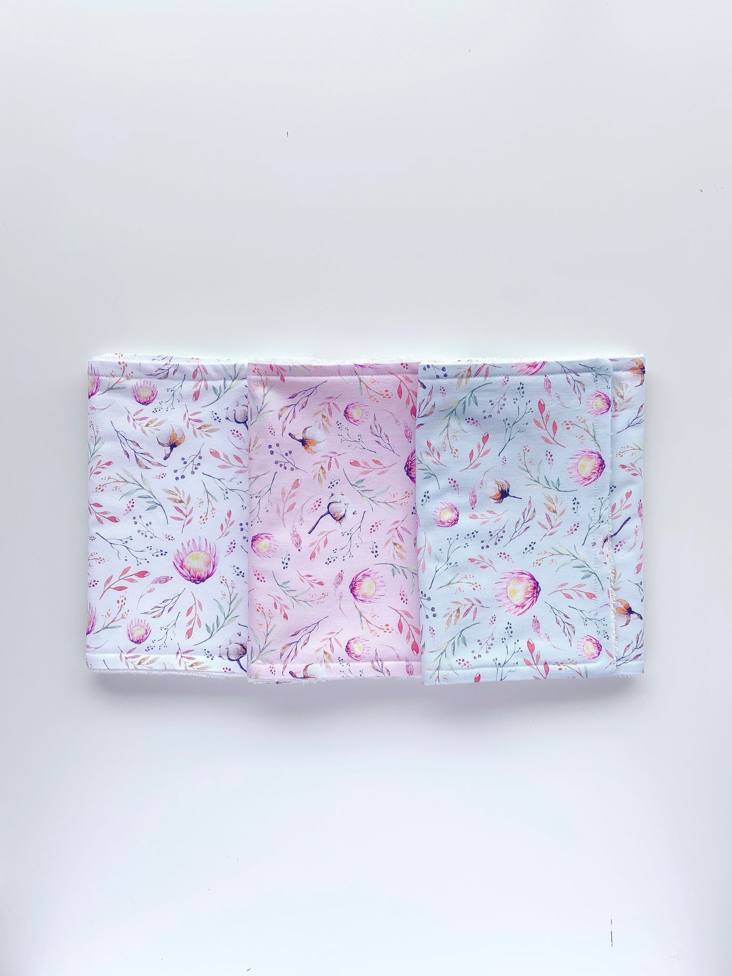 Blue Floral Burp Cloth 