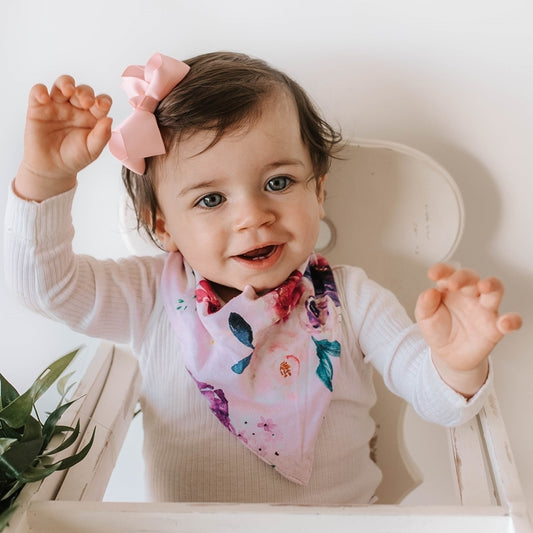 Dribble Bib - Floral Kiss | Snuggle Hunny Kids