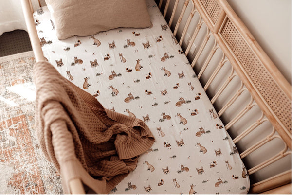 Fox Fitted Cot Sheet - Snuggle Hunny Kids