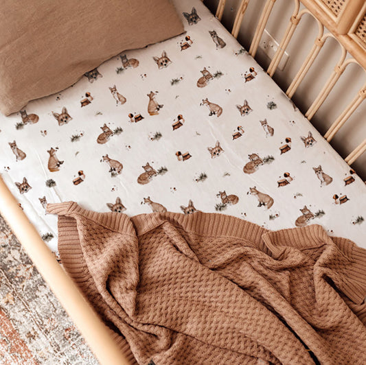 Fox Fitted Cot Sheet - Snuggle Hunny Kids