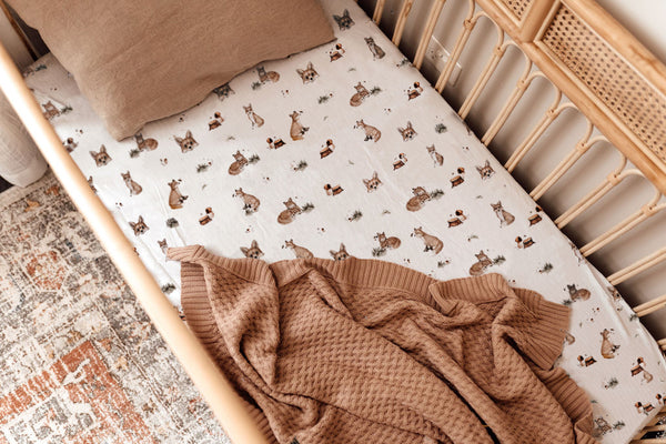 Fox Fitted Cot Sheet - Snuggle Hunny Kids