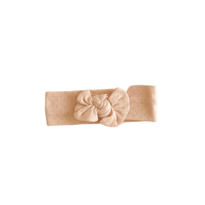 India and Grace - Organic Cotton Pointelle Headwrap - Pale Peach 