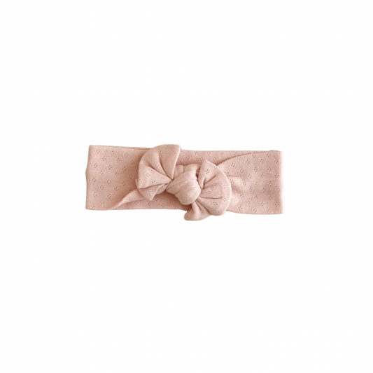 India and Grace Organic Cotton Pointelle Headwrap - Peony Pink