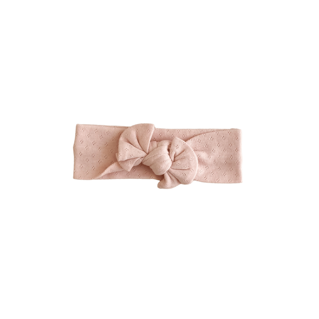 India and Grace Organic Cotton Pointelle Headwrap - Peony Pink