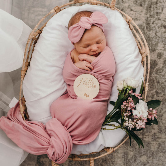 Jersey Wrap and Topknot Set - Jewel - Little Bambino Bear