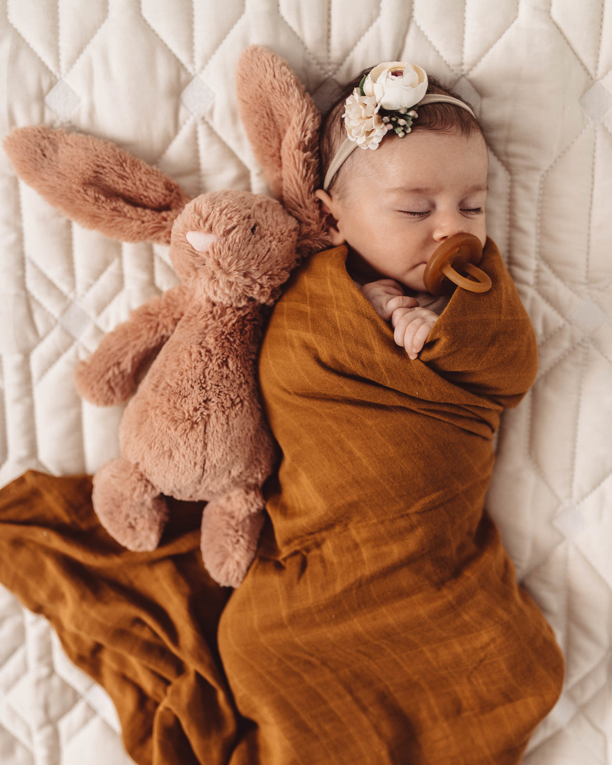 Organic Muslin Wrap - Bronze - Little Bambino Bear