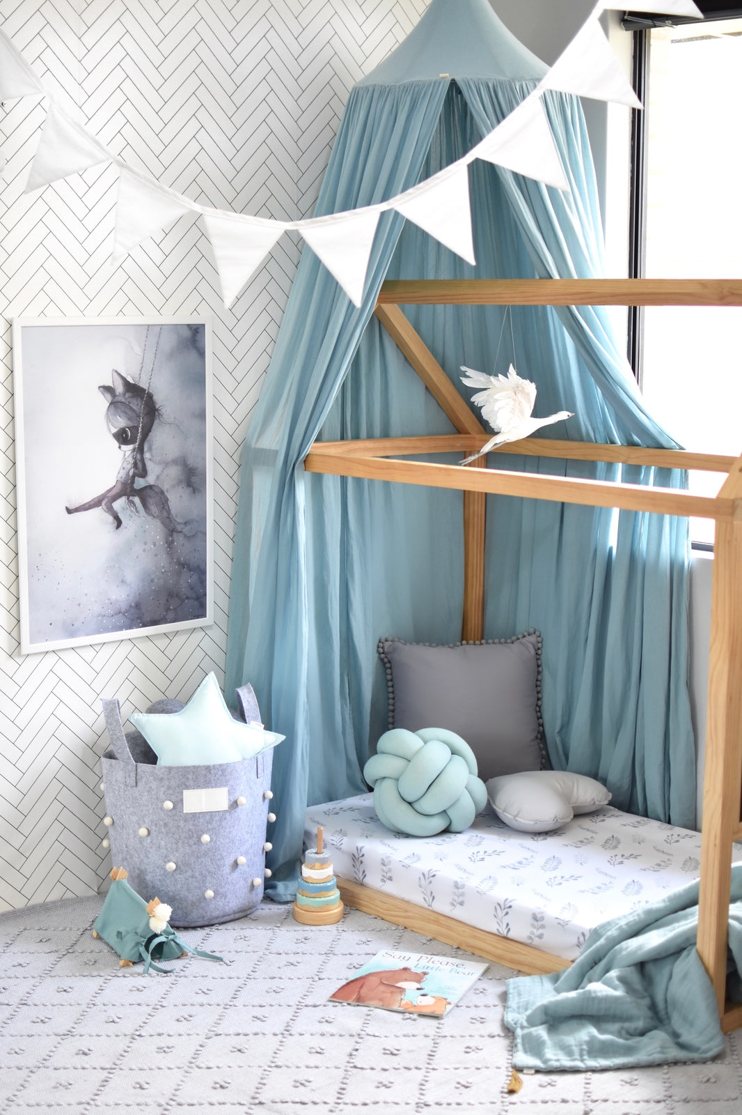 Fitted Cot Sheet - Wild Fern - Little Bambino Bear