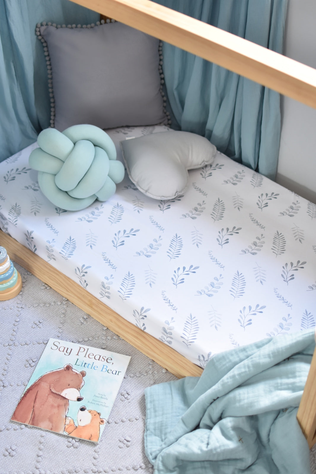 Fitted Cot Sheet - Wild Fern - Little Bambino Bear