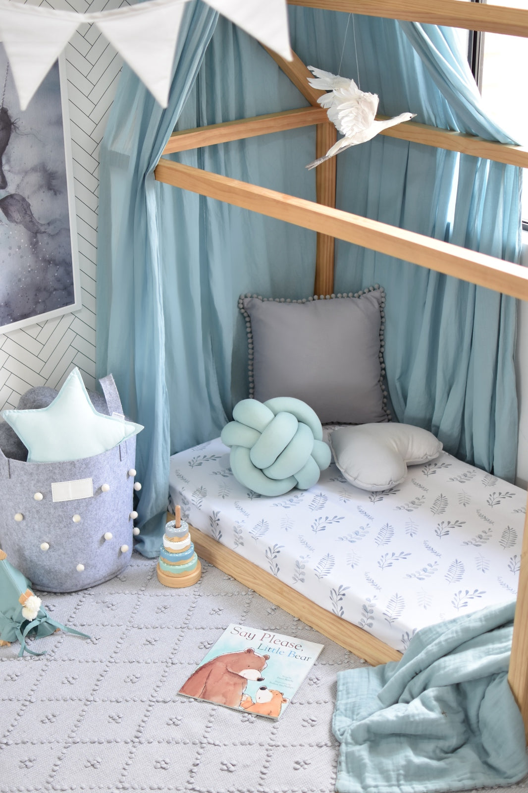 Fitted Cot Sheet - Wild Fern - Little Bambino Bear