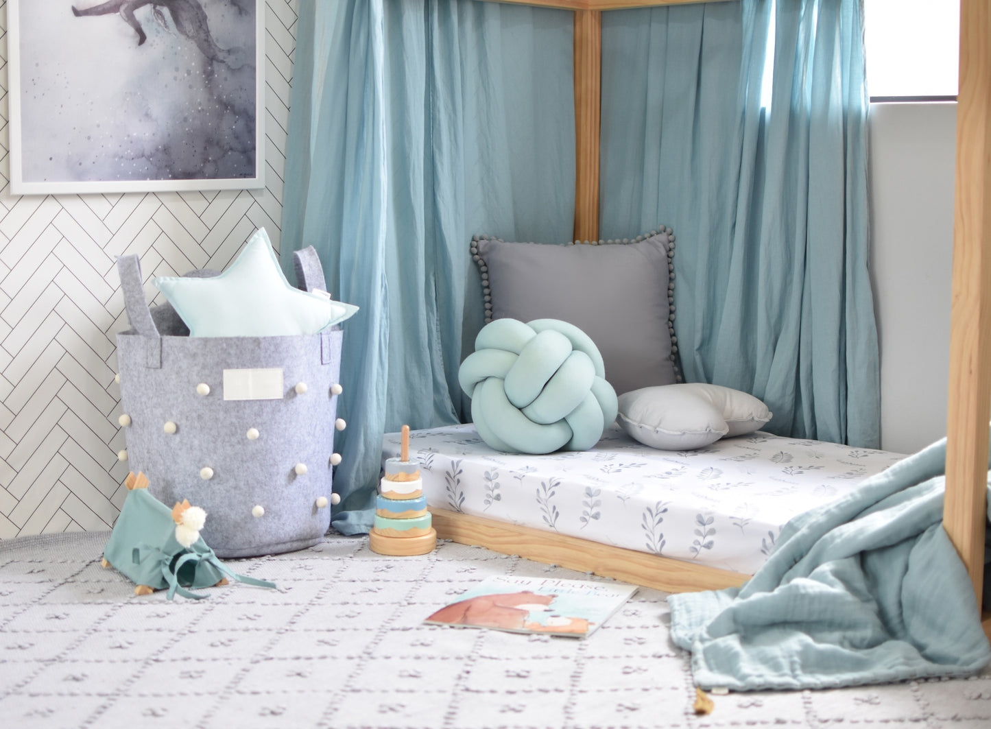 Fitted Cot Sheet - Wild Fern - Little Bambino Bear