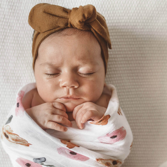 Baby Topknot Headband in Mustard - Little Bambino Bear