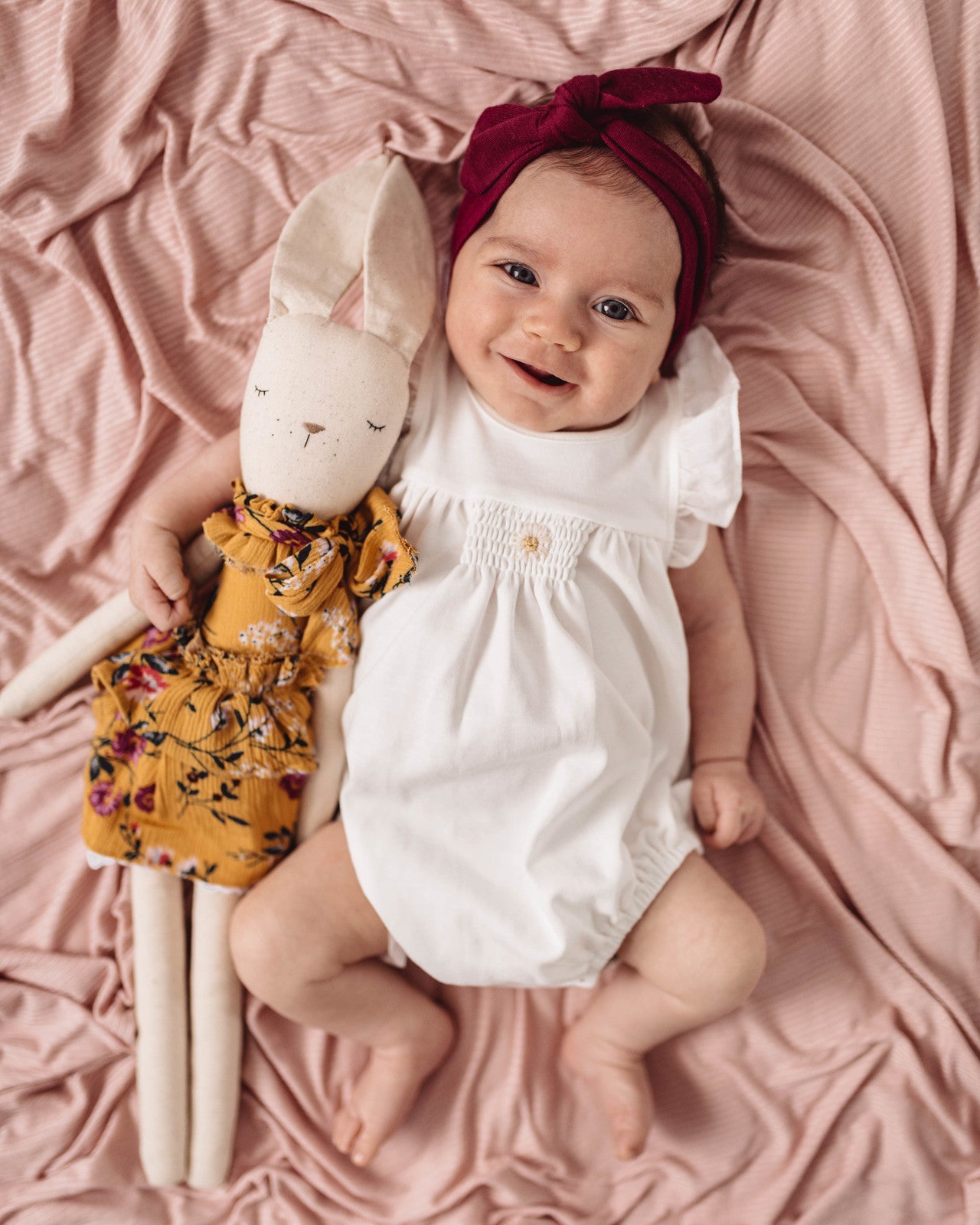 Baby Topknot Headband in Burgundy - Little Bambino Bear