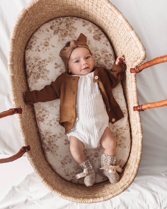 Baby Topknot Headband in Caramel - Little Bambino Bear