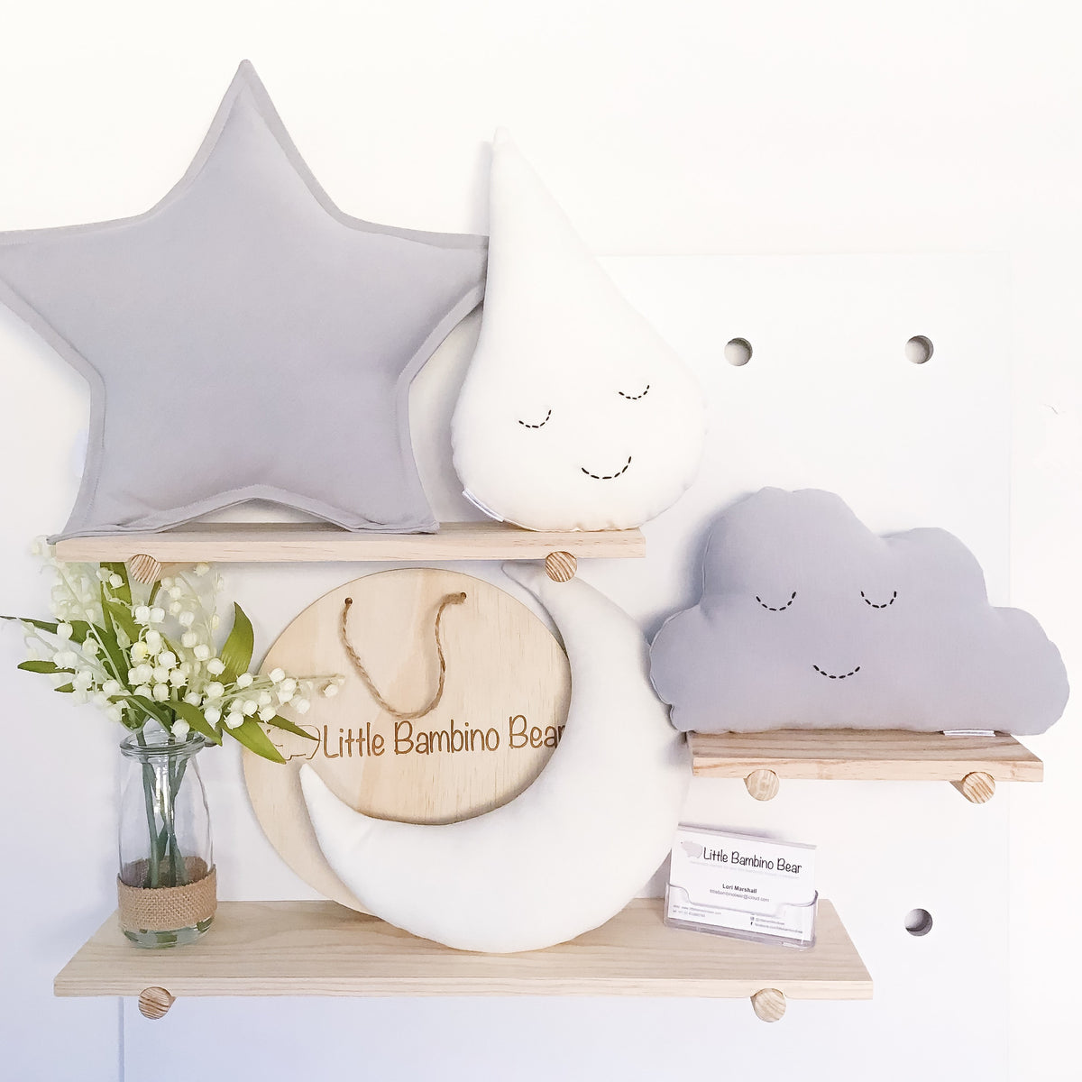 Little Bambino Bear Raindrop Cushion - Little Bambino Bear