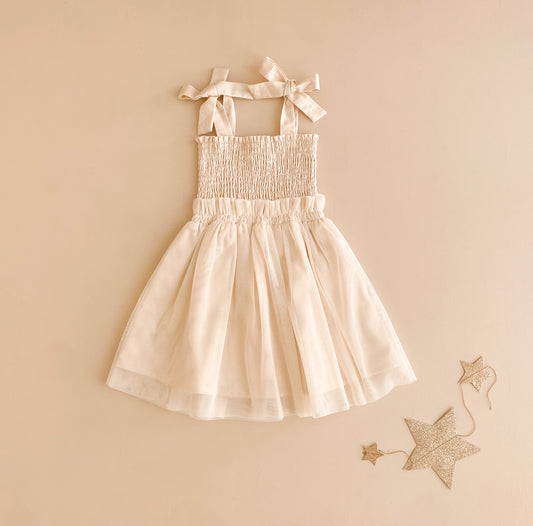 India and Grace - Shirred Tutu Dress - Creamy Ivory