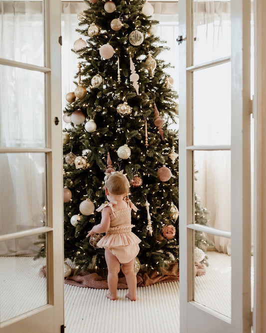 India and Grace - Shirred Tutu Romper - Champagne