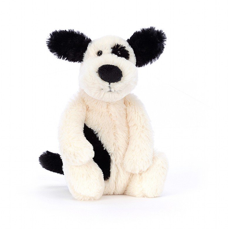 Jellycat Bashful Black and Cream Puppy - Small