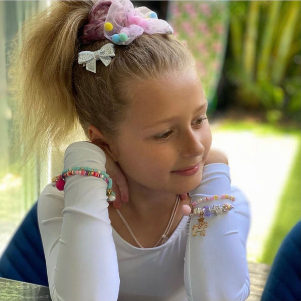 Lauren Hinkley - Rainbow Bracelet with Pom Pom and Pearl