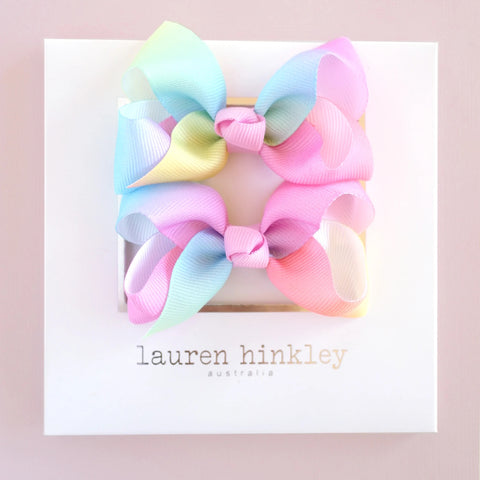 Lauren Hinkley - Small Grosgrain Pastel Rainbow Bows - Set of 2