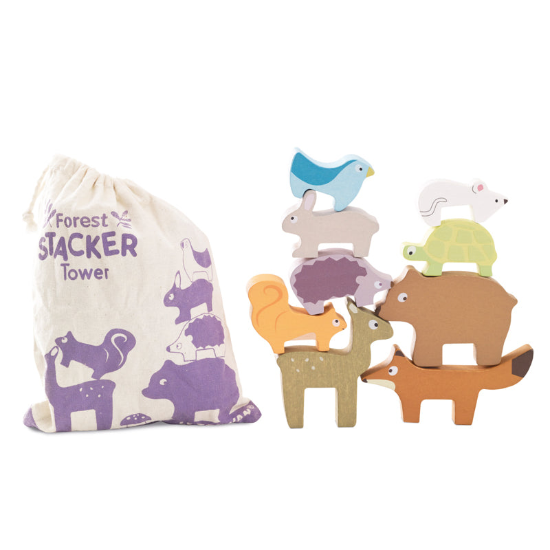 Le Toy Van - Petilou Forest Stacking Animals and Bag