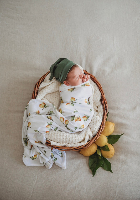Lemon Jersey Wrap Set | Little Bambino Bear
