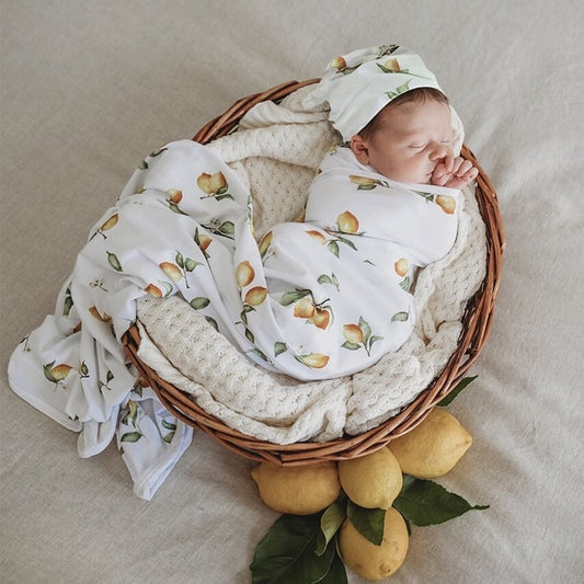 Lemon Jersey Wrap Set | Little Bambino Bear