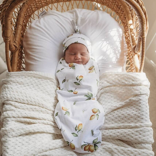 Lemon Snuggle Swaddle and Beanie Set