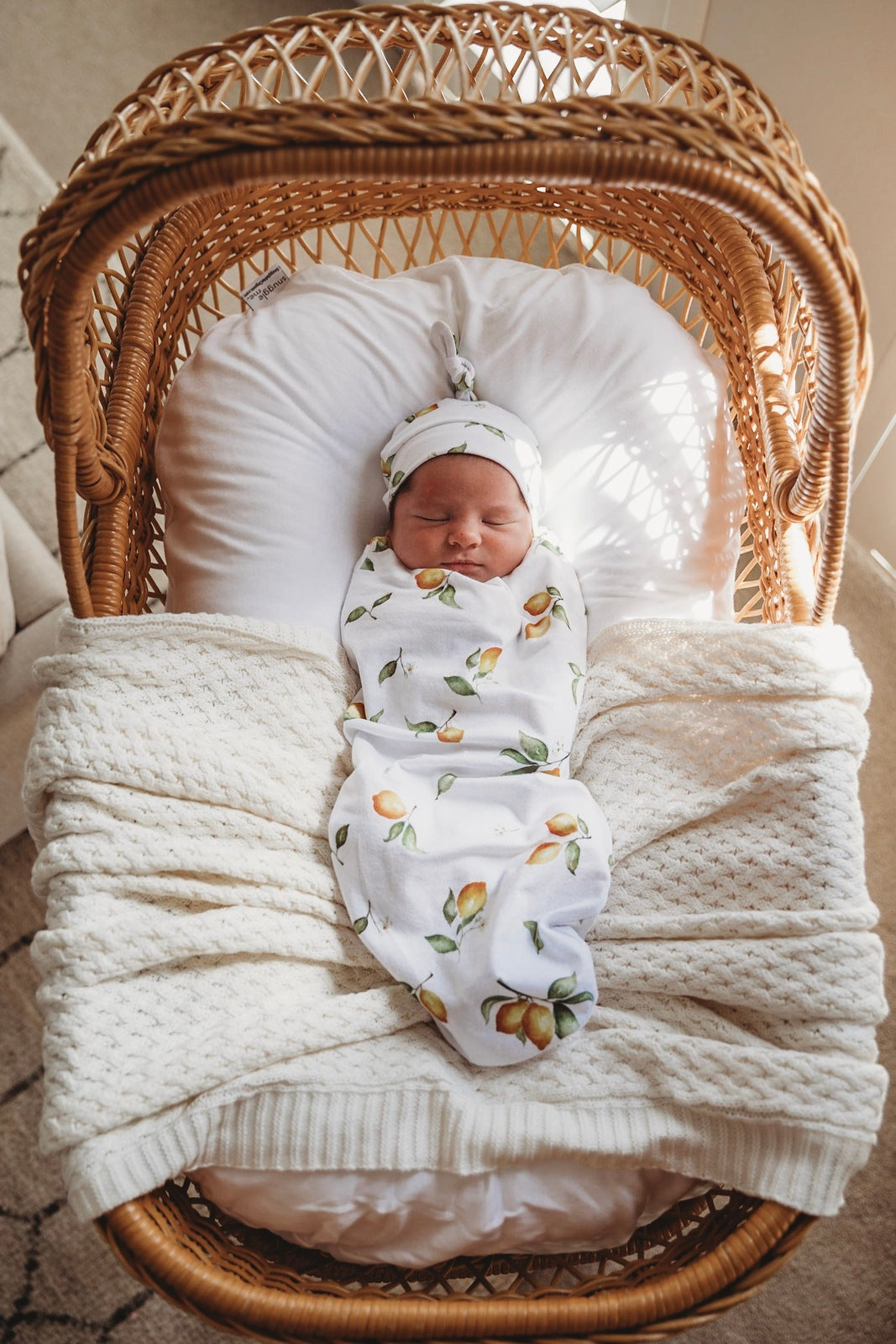 Lemon Snuggle Swaddle and Beanie Set