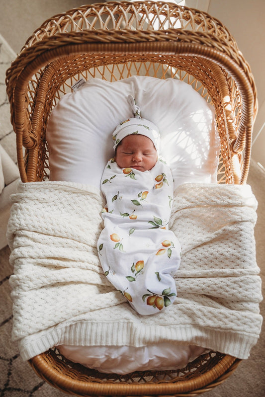Lemon Snuggle Swaddle and Beanie Set
