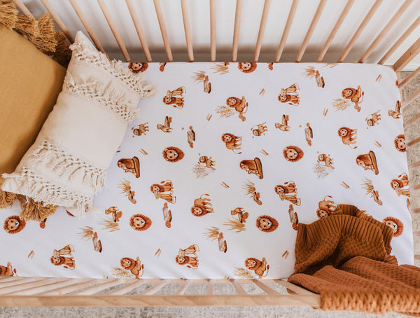 Snuggle Hunny Kids - Fitted Cot Sheet - Lion