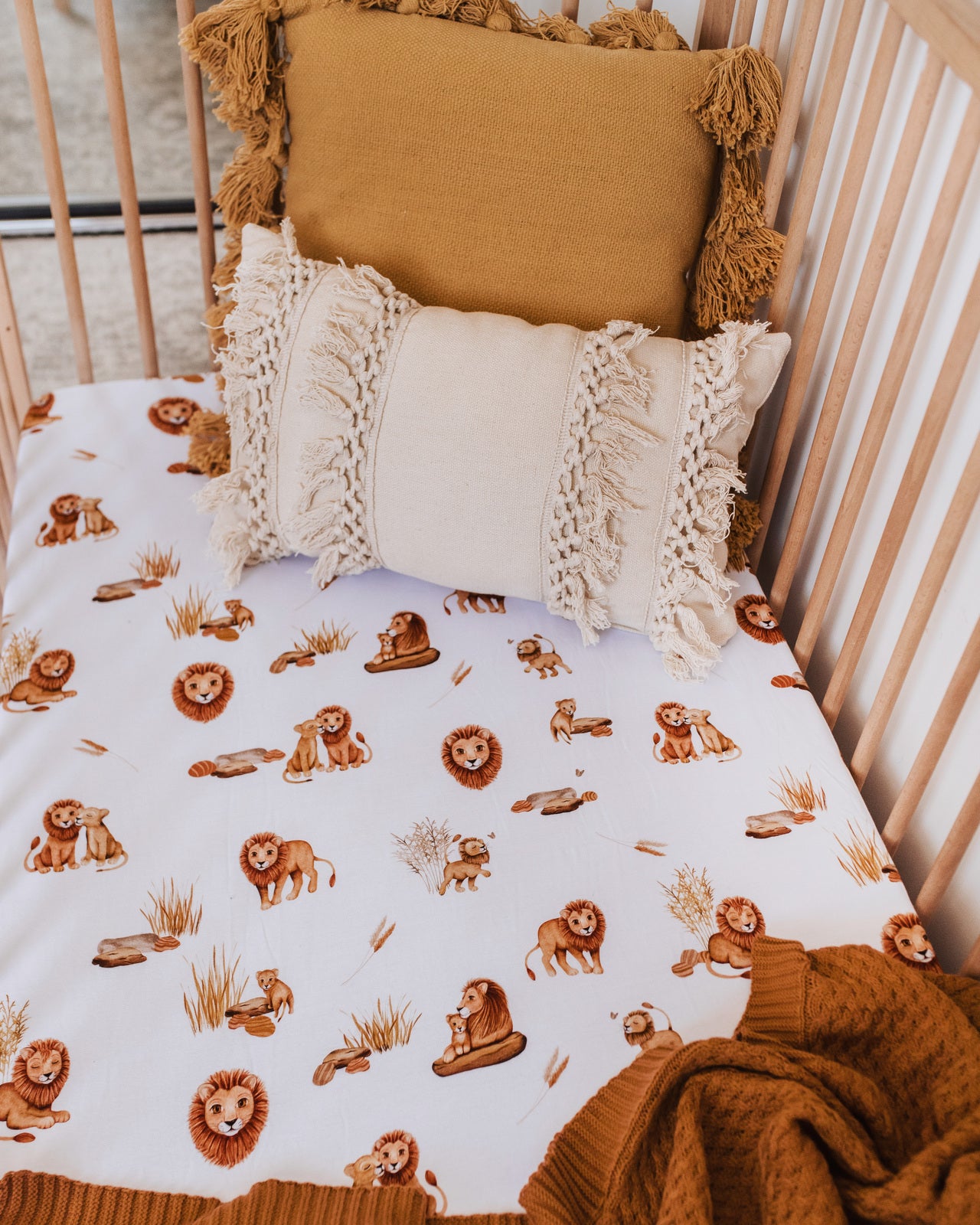 Snuggle Hunny Kids - Fitted Cot Sheet - Lion