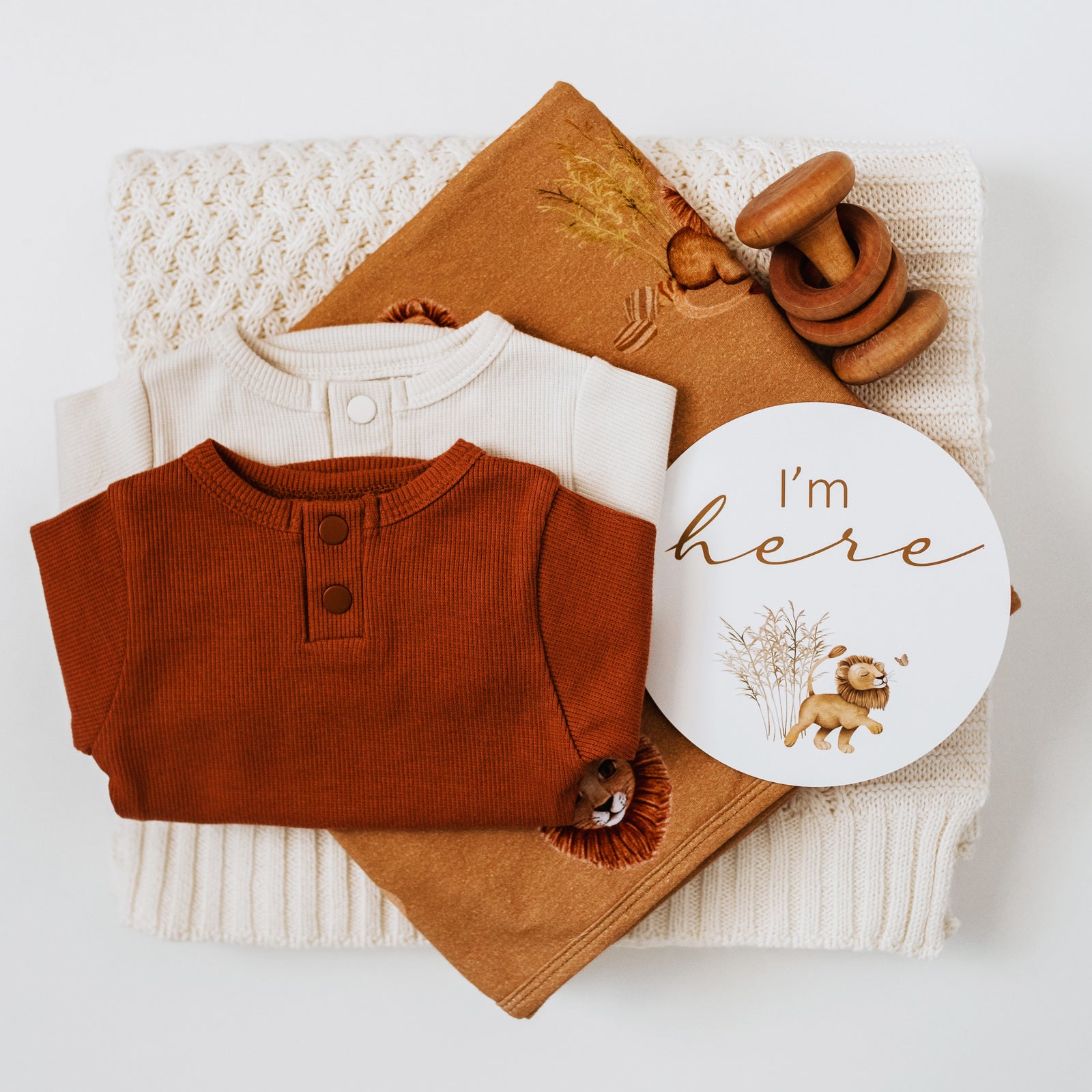 Snuggle Hunny Kids - Lion and Sunrise Reversible Milestone Cards
