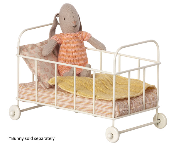 Maileg - Cot Bed Micro Rose with bunny