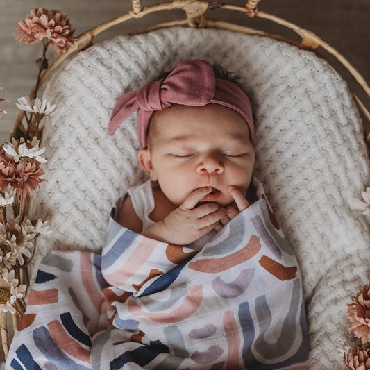 Mauve Topknot Headband | Snuggle Hunny Kids