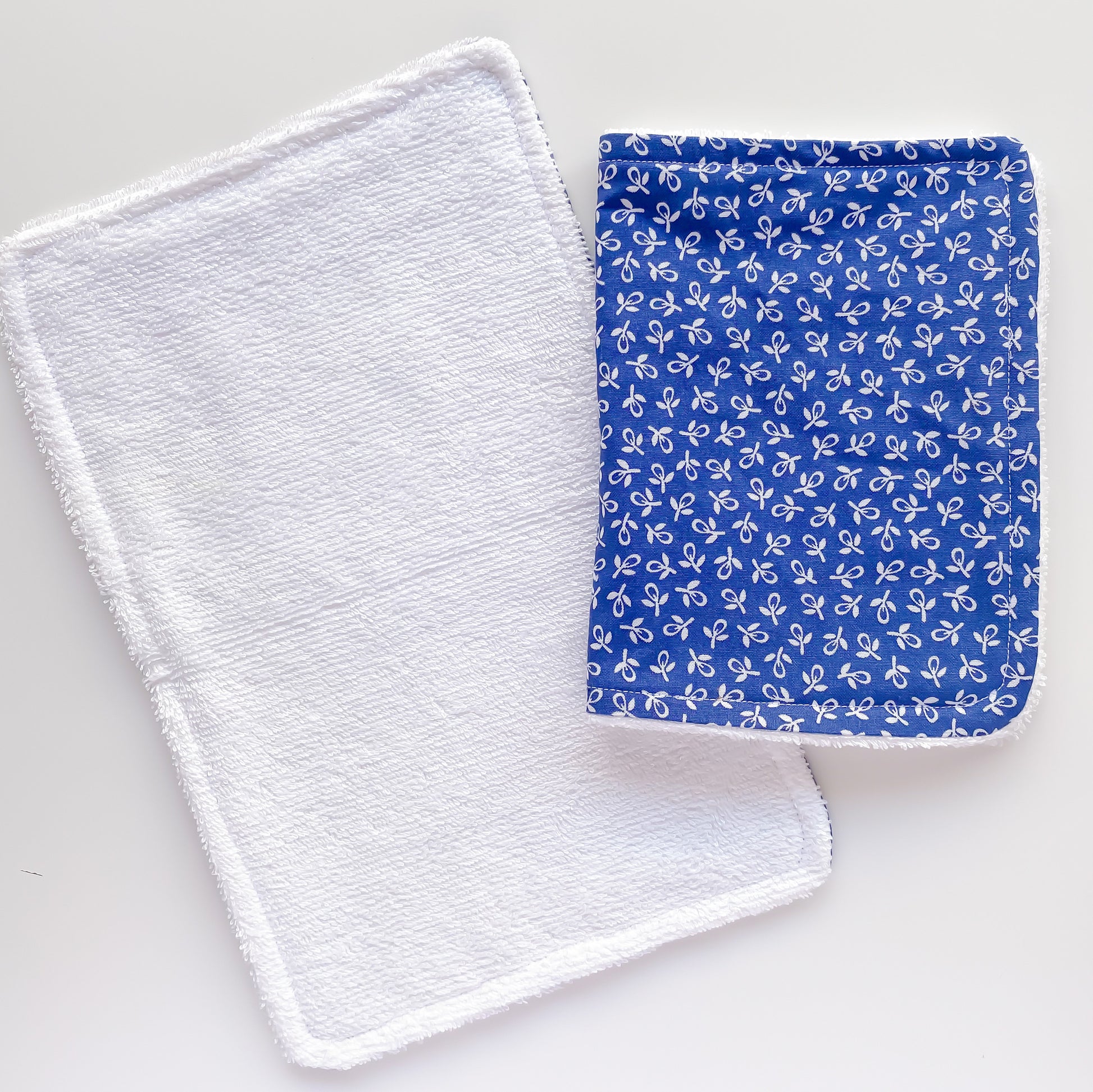 Mini Blue Floral Burp Cloth - Little Bambino Bear