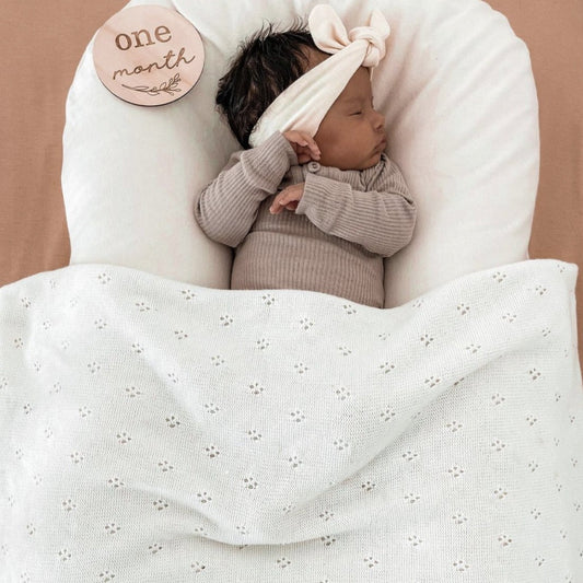 Mini & Me - Heirloom Baby Blanket Ivory