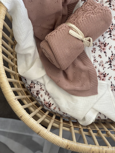 Mini & Me - Shell Baby Blanket - Blush
