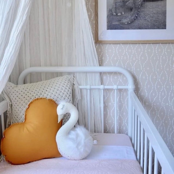Mustard Heart Cushion | Little Bambino Bear