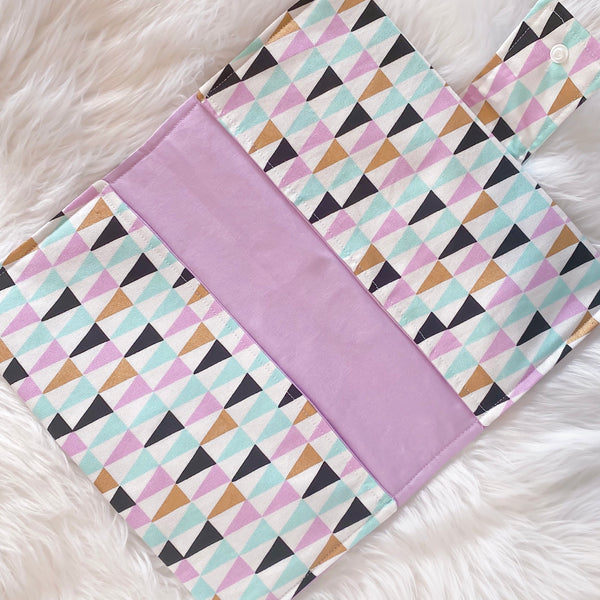 Nappy Clutch - Triangles with Purple lining