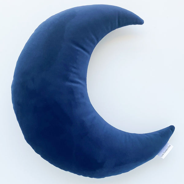 Navy Velvet Moon Cushion | Little Bambino Bear