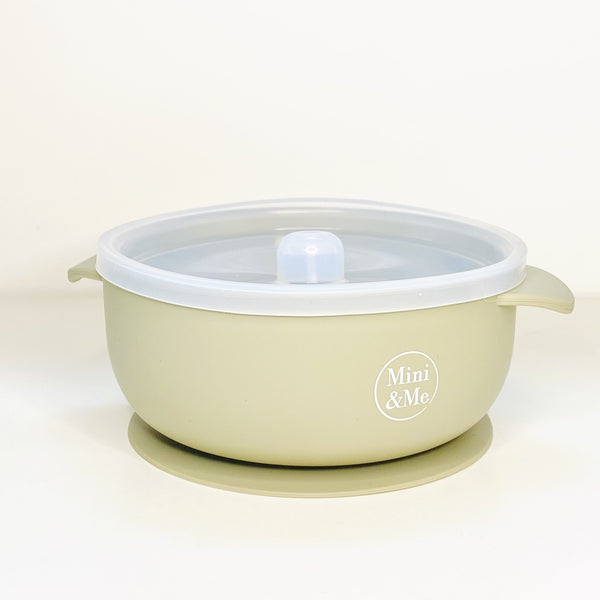 Olive Mini and Me Round Bowl with Lid