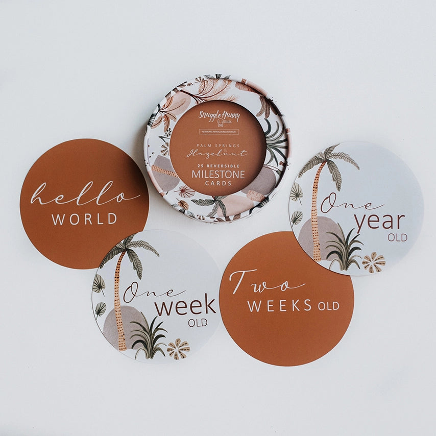 Snuggle Hunny Kids - Palm Springs and Hazelnut Milestone Cards