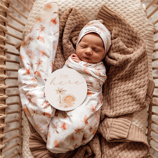 Paradise Jersey Wrap and Beanie Set - Snuggle Hunny Kids 